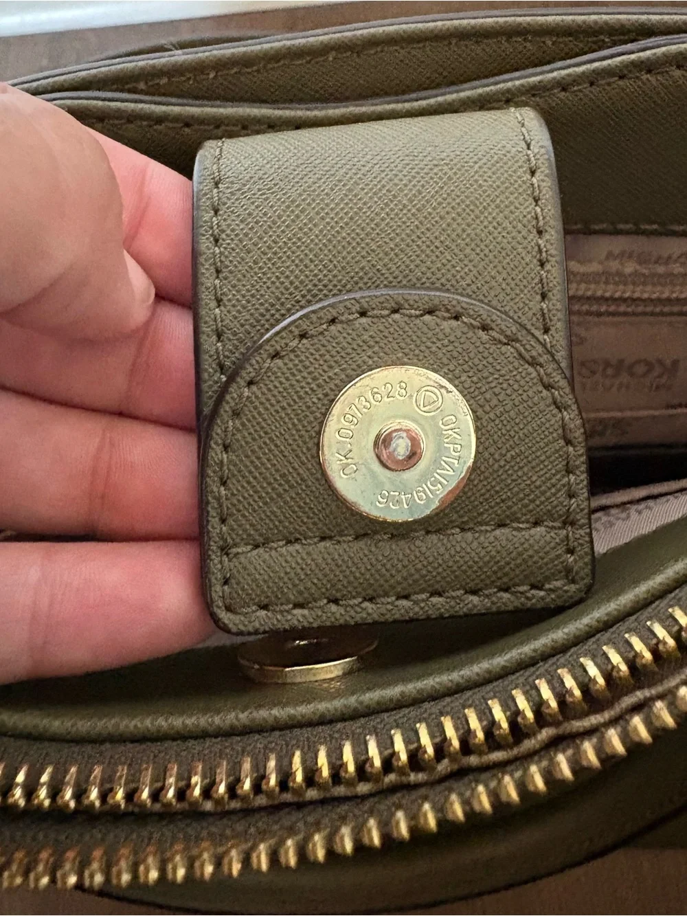 Michael Kors Olive Green Saffiano Leather Purse